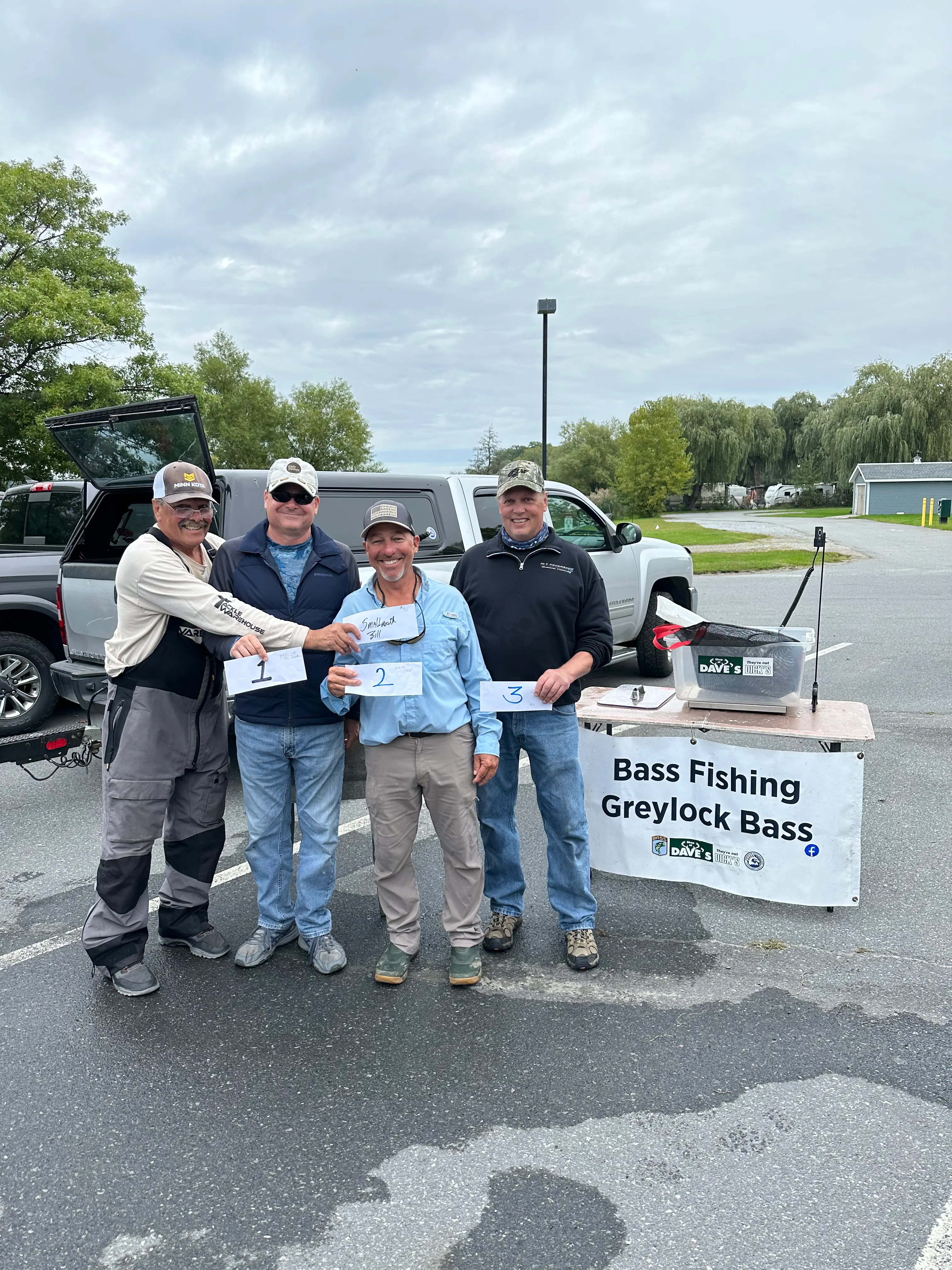 Brian Barde, Bill, Vince and Ricky winners at Saratoga Lake Championship Bass Fishing tournament